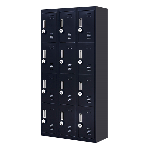 12-Door Locker for Office Gym Shed School Home Storage - 4-Digit Combination Lock