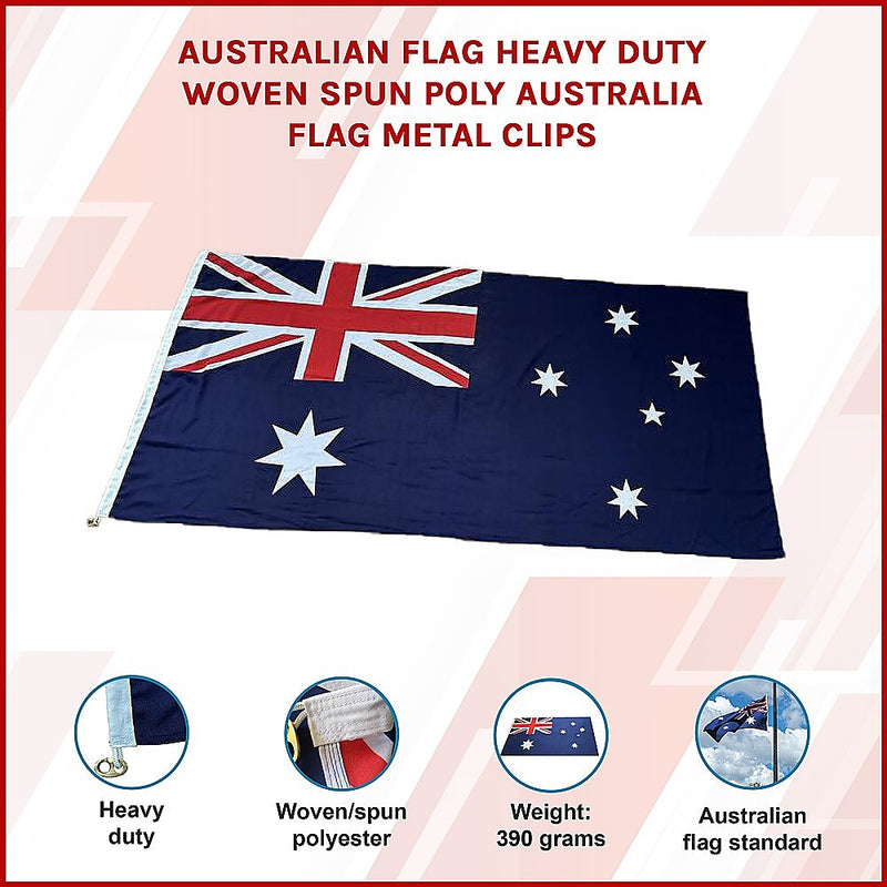 Australian Flag | Heavy Duty Woven Spun Poly with Metal Clips