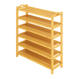 6 Layers Natural Wood Bamboo Shelf Entryway Storage Shoe Rack Home Furniture