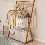 100x155cm Clothes Rail Rack Rack Garment Rack Freestanding Hanger Bedroom Clothing Rack With Lower Storage Shelf