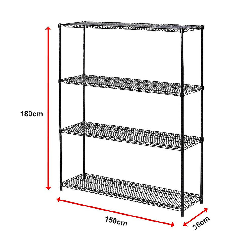 Modular Wire Storage Shelf 1500 x 350 x 1800mm Steel Shelving