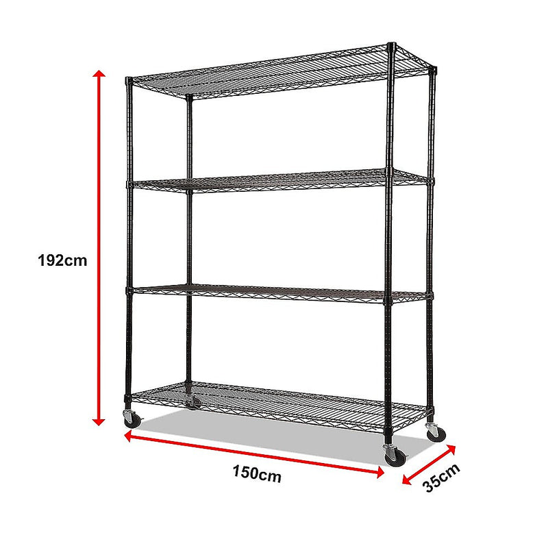 Modular Wire Storage Shelf 1500 x 350 x 1800mm Steel Shelving