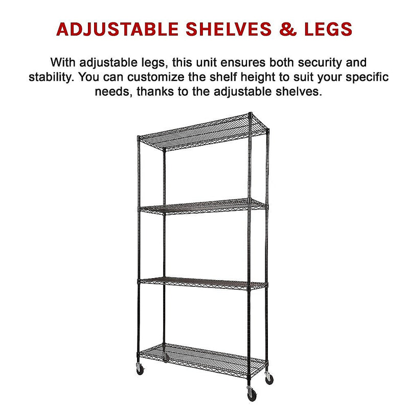 Modular Wire Storage Shelf 900 x 450 x 1800mm Steel Shelving