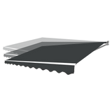 Outdoor Folding Arm Awning Retractable Sunshade Canopy Grey 5.0m x 3.0m