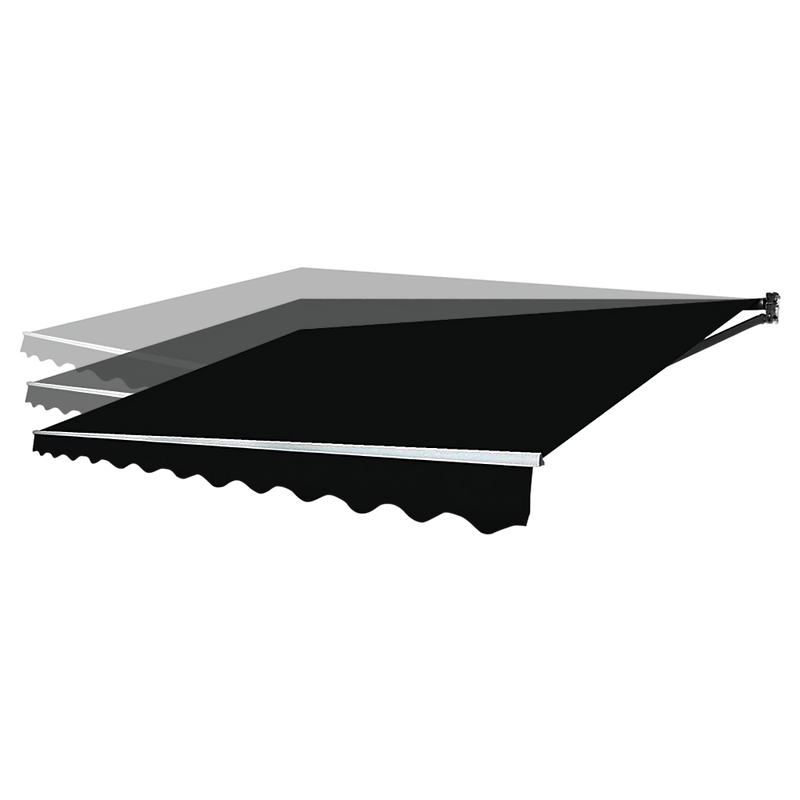 Outdoor Folding Arm Awning Retractable Sunshade Canopy Black 5.0m x 3.0m