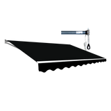 Motorised Outdoor Folding Arm Awning Retractable Sunshade Canopy Black 3.0m x 2.5m