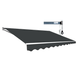 Motorised Outdoor Folding Arm Awning Retractable Sunshade Canopy Grey 4.0m x 2.5m