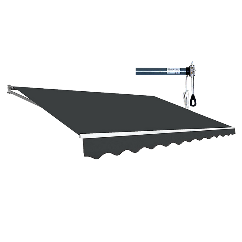 Motorised Outdoor Folding Arm Awning Retractable Sunshade Canopy Grey 4.0m x 2.5m