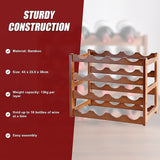 Bamboo Stackable Modular Freestanding Countertop Wine Shelf Rack