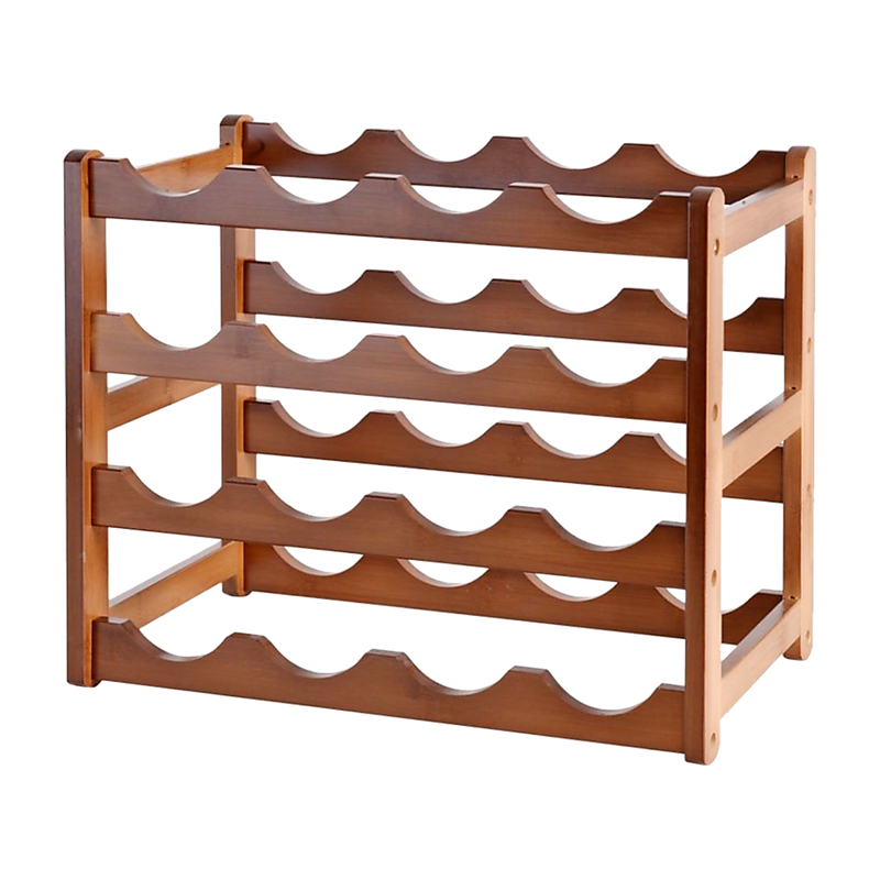 Bamboo Stackable Modular Freestanding Countertop Wine Shelf Rack