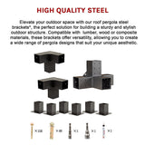 Roof Pergola Gazebo Shed Matte Black Steel Brackets DIY Kits