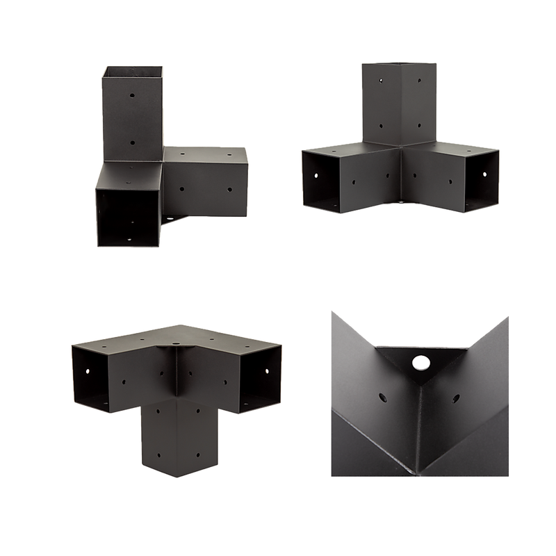 Roof Pergola Gazebo Shed Matte Black Steel Brackets DIY Kits