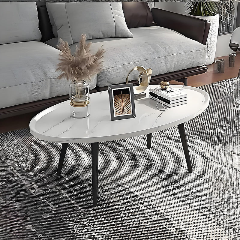 Oval Coffee Table Mid Century Modern Minimalist Display