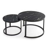 Coffee Table Round Marble Design Nesting Side Furniture