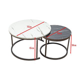 Coffee Table Round Marble Design Nesting Side Furniture