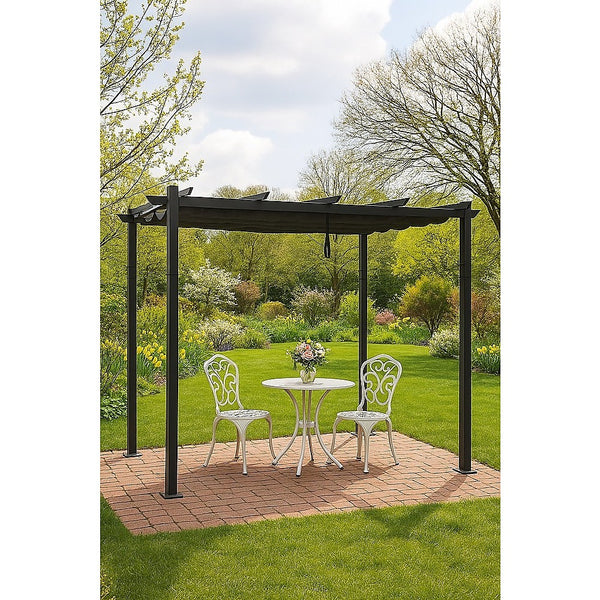3x4M Aluminium Pergola Marquee with Retractable Roof – Garden Canopy