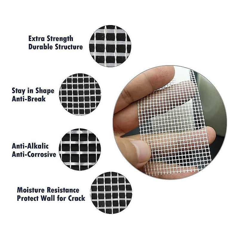 24-Pack Fibreglass Plasterboard Joint Tapes – 50mm x 90m Drywall Mesh Rolls