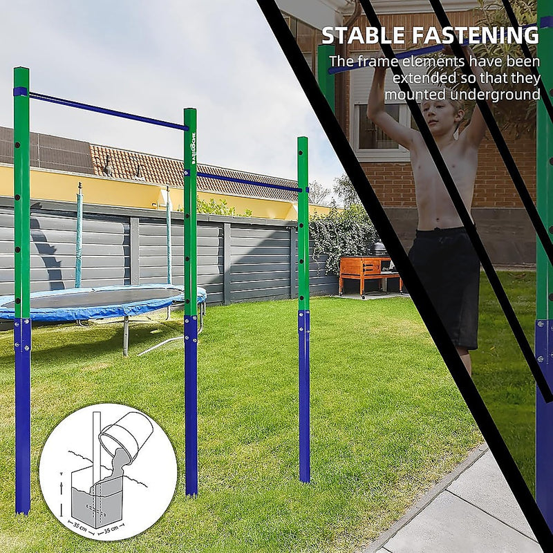 Double Outdoor Pull-Up Bar – Height Adjustable Gymnastics & Fitness Bar