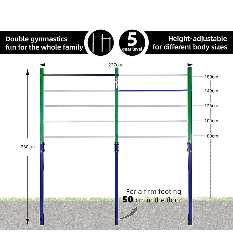 Double Outdoor Pull-Up Bar – Height Adjustable Gymnastics & Fitness Bar