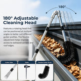 4M Telescopic Gutter Cleaning Tool Kit with Adjustable Pole, Gutter Brush & Gutter Rake