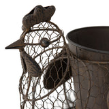 Chicken Wire Chook w Pot & Handle 35cm