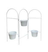 Three Tier White Planter Stand w/ Pots 68x55cm
