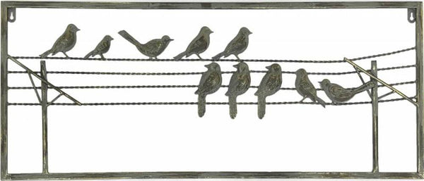Bird On Wire Metal Wall Art 85cm