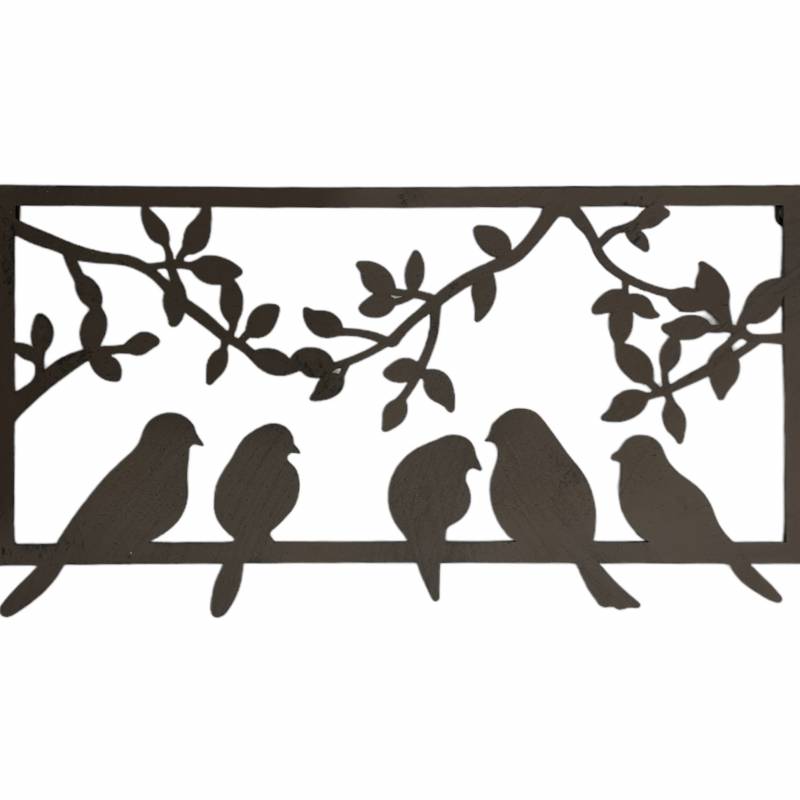Birds On A Wall Metal Wall Art 56x29cm