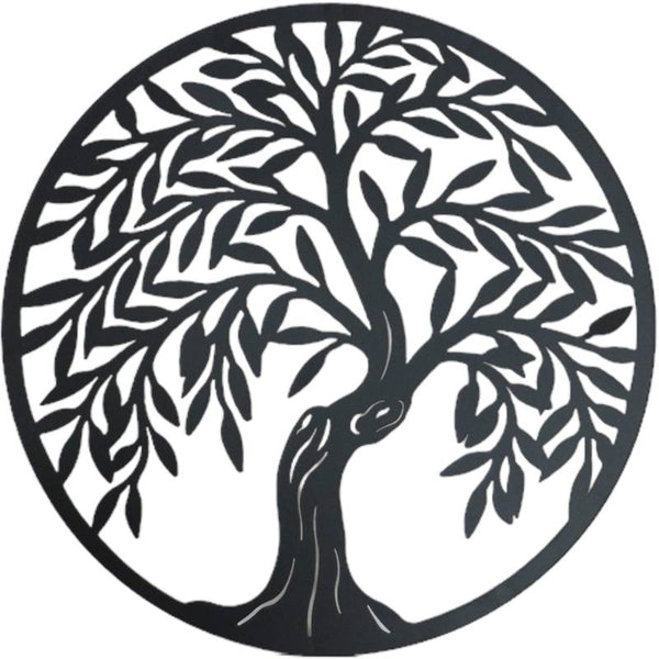 Round Tiger Tree Metal Wall Art 40cm