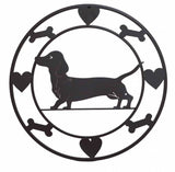 Round Dachshund Metal Wall Art 40cm
