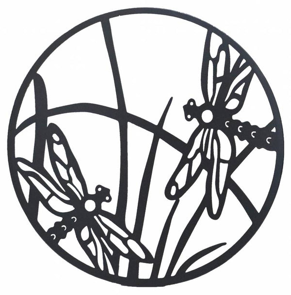 Round Dragonfly Metal Wall Art 40cm