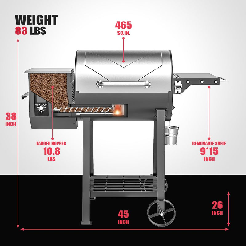 WOOD PELLET GRILL SILVER | Asmoke AS500N-2