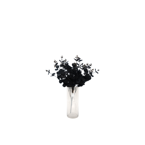 Faux Nordic Black Eucalyptus Leaf Stem