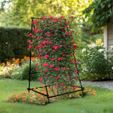 FIN Metal Garden Trellis Arch Climbing Plants Grow Support Frame with Ground Spikes