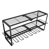 P&P Heavy Duty Power Tool Organizer with 7 Drill Holders Wall Mounted Garage Storage Rack for Tools & Utility
