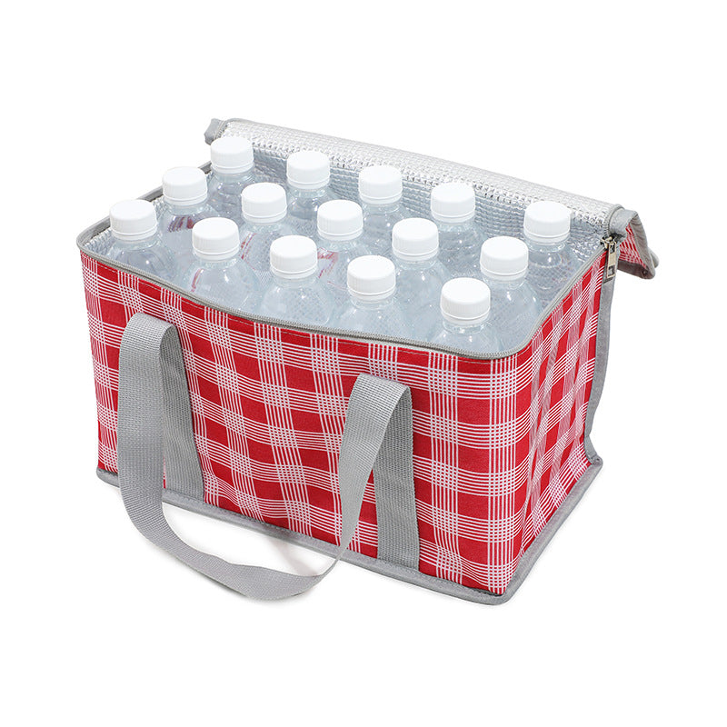 Picnic Lunch Bag | 2PCS | Yellow Insulated Checkered Design