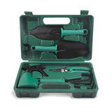 Green 5-Piece Compact Gardening Tool Set with Durable Case - Essential for Home Gardens