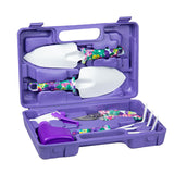 Purple 5-Piece Compact Gardening Tool Set with Durable Case - Essential for Home Gardens