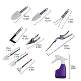 Purple 5-Piece Compact Gardening Tool Set with Durable Case - Essential for Home Gardens
