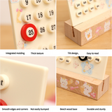 Red DIY Ring Perpetual Calendar - Creative Acrylic Desktop Calendar with Adjustable Rings