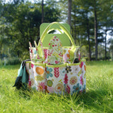 Green 9-Piece Floral Garden Tool Set for Women – Complete Gardening Kit with Tote Bag, Pruners, and Gloves