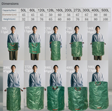 272L( ⱷ67*76cm) Heavy Duty Collapsible Garden Waste Bags (Set of 2) - Large Reusable Yard Leaf Bin