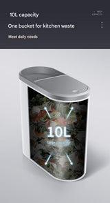 Slim Press-Top Trash Can with Top Storage Compartment - Narrow Design for Bathroom & Small Spaces(Ash cover + ash bucket)