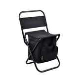 Foldable Camping Chair with Integrated 10L Insulated Cooler Bag - Black