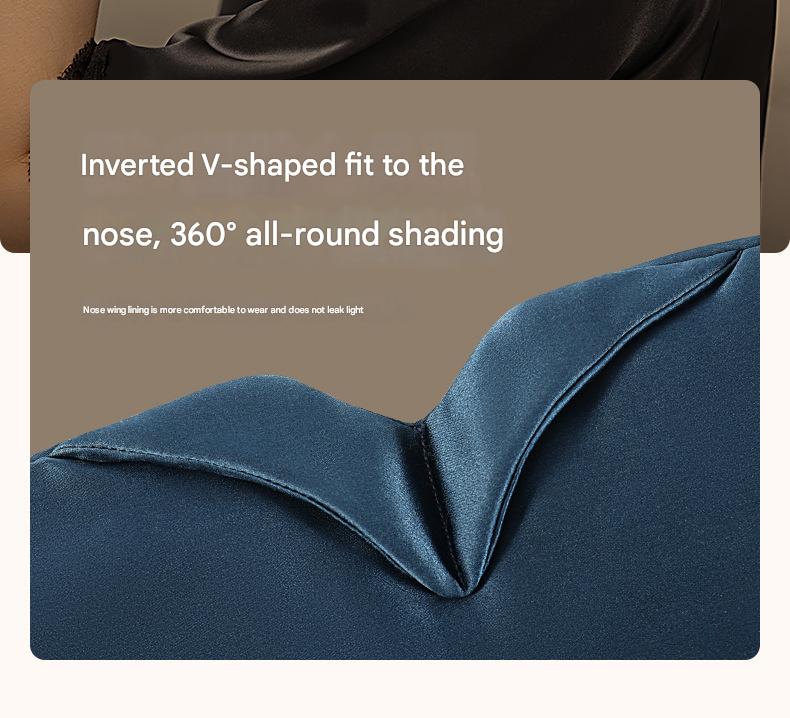 Blue Luxury 19 Momme Mulberry Silk Sleep Mask - Total Blackout Comfort, Wide Design & Adjustable Strap