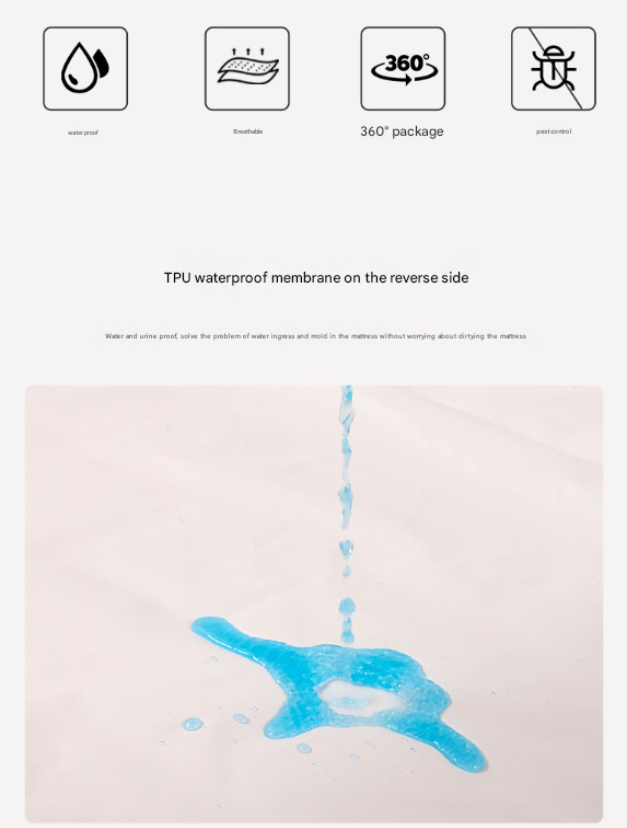 Pink Queen Size Waterproof Fitted Mattress Protector - Soft & Breathable Bed Cover, Hypoallergenic, Deep Pocket (152x190x30cm)