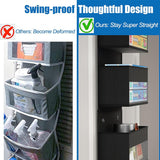 Black Heavy Duty 5-Tier Over-The-Door Hanging Organizer - Space-Saving Storage with Clear Windows & Mesh Pockets