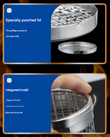 2 Pcs Size S Silver Rolling Stainless Steel BBQ Grill Basket - Cylindrical Grilling Cage for Veggies, Meats & More (304 Food-Grade)