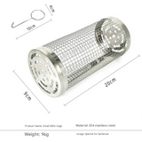 Silver 2-Piece Rolling Stainless Steel BBQ Grill Basket Set (Small & Large) - 304 Food-Grade Grilling Cages with Hooks