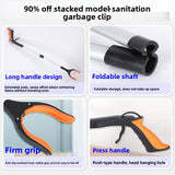 Blue and Black Handle Foldable Grabber Reacher Tool - 83cm Aluminium Litter Picker with Magnetic Tip - Lightweight Mobility Aid for Garden & Home Rubbish Cleanup